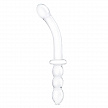 Фаллоимитатор двусторонний 12 in Girthy Ribbed G-Spot Glass Dildo With Handle Grip Double Ended