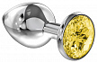 Анальная пробка Diamond Yellow Sparkle Large