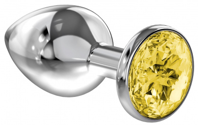 Анальная пробка Diamond Yellow Sparkle Large