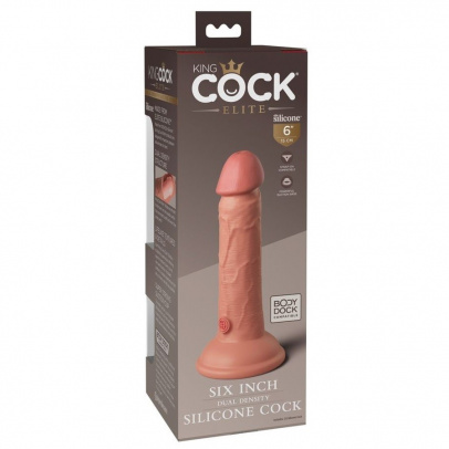 Фаллоимитатор King Cock Elite Dual Density реалистик, телесный, 15 см