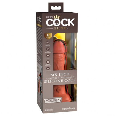 Вибратор King Cock Elite Dual Density реалистик, 15 см
